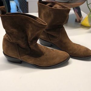 Suede Moto Boots